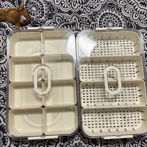 **BRAND NEW** Multi-Compartment Food Storage Container - Cream set of 2